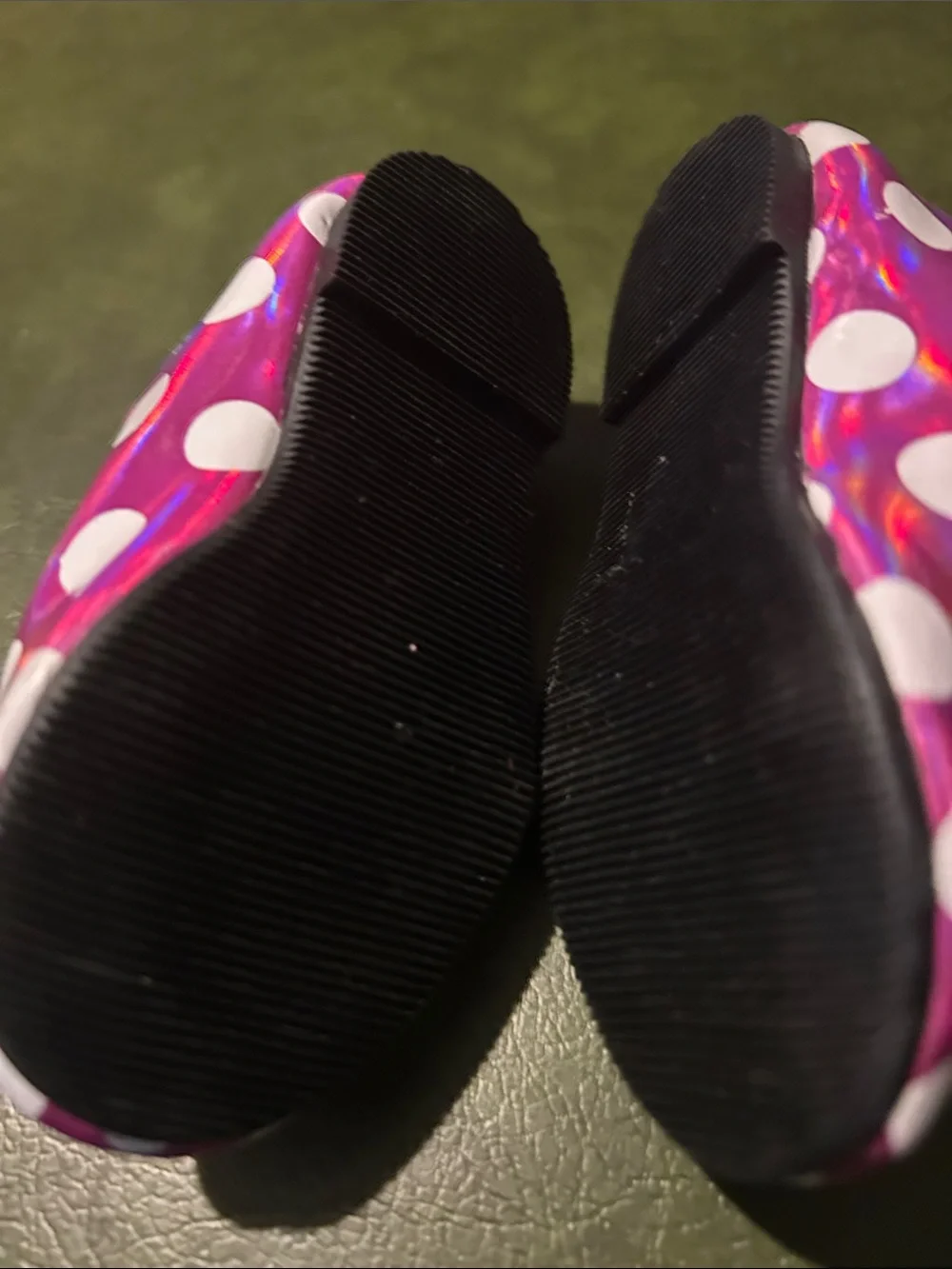 Disney Baby Minnie Mouse Shiny Pink Polka Dot Slip-On Shoes